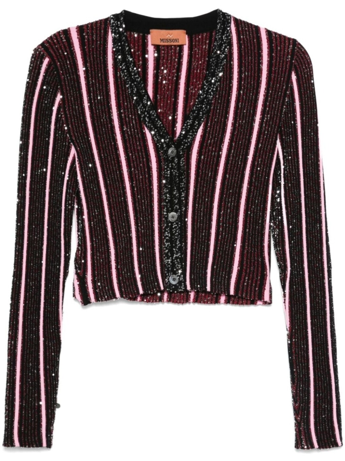 

Кардиган в рубчик с пайетками Missoni, черный