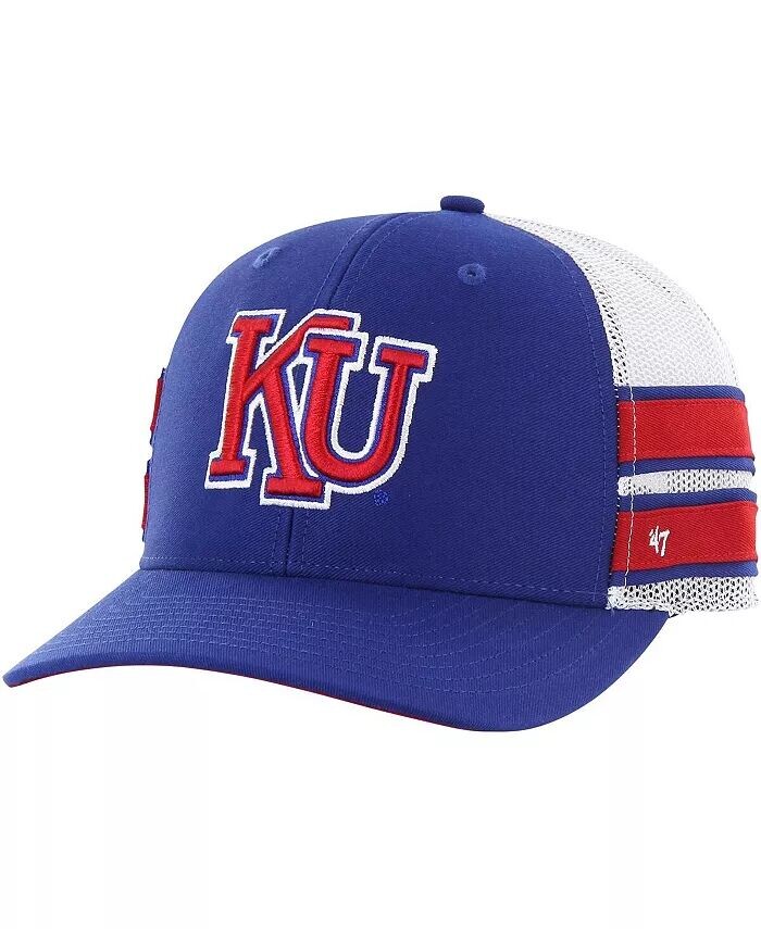 

Мужская королевская состаренная кепка Kansas Jayhawks Straight Eight Adjustable Trucker '47 Brand