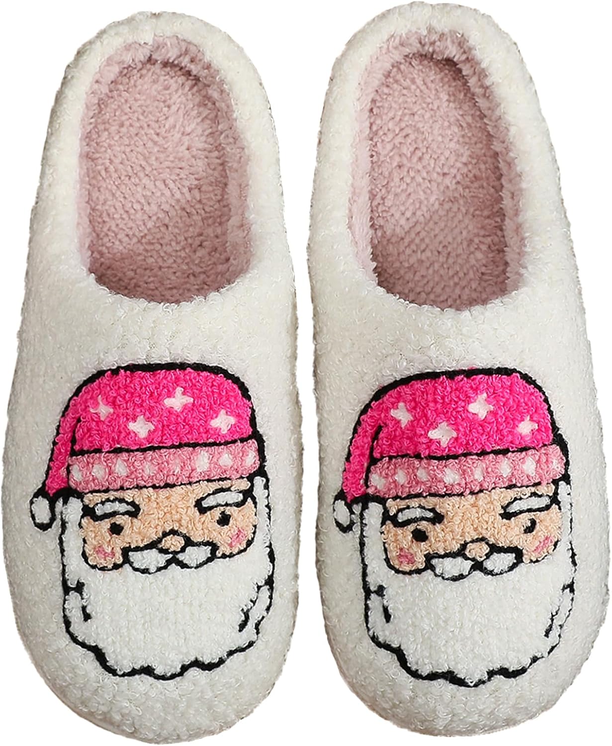 

Женские и мужские тапочки NMHOO с растительными, животными и фруктовыми принтами, ретро, уютные, пушистые, с вышивкой, с утепленной подошвой из памяти формы, для дома и улицы, Santa Claus