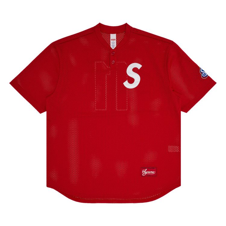 

Топ Supreme S Logo Baseball Henley, Red