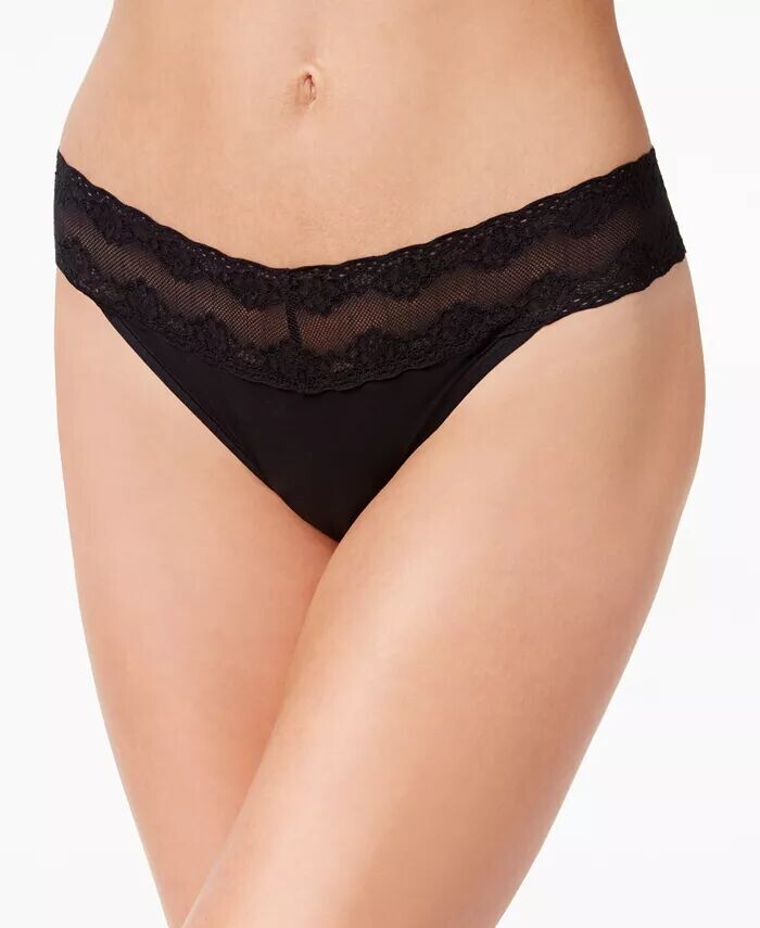 

Нижнее белье-стринги с кружевной талией Bliss Perfection 750092 Natori, черный