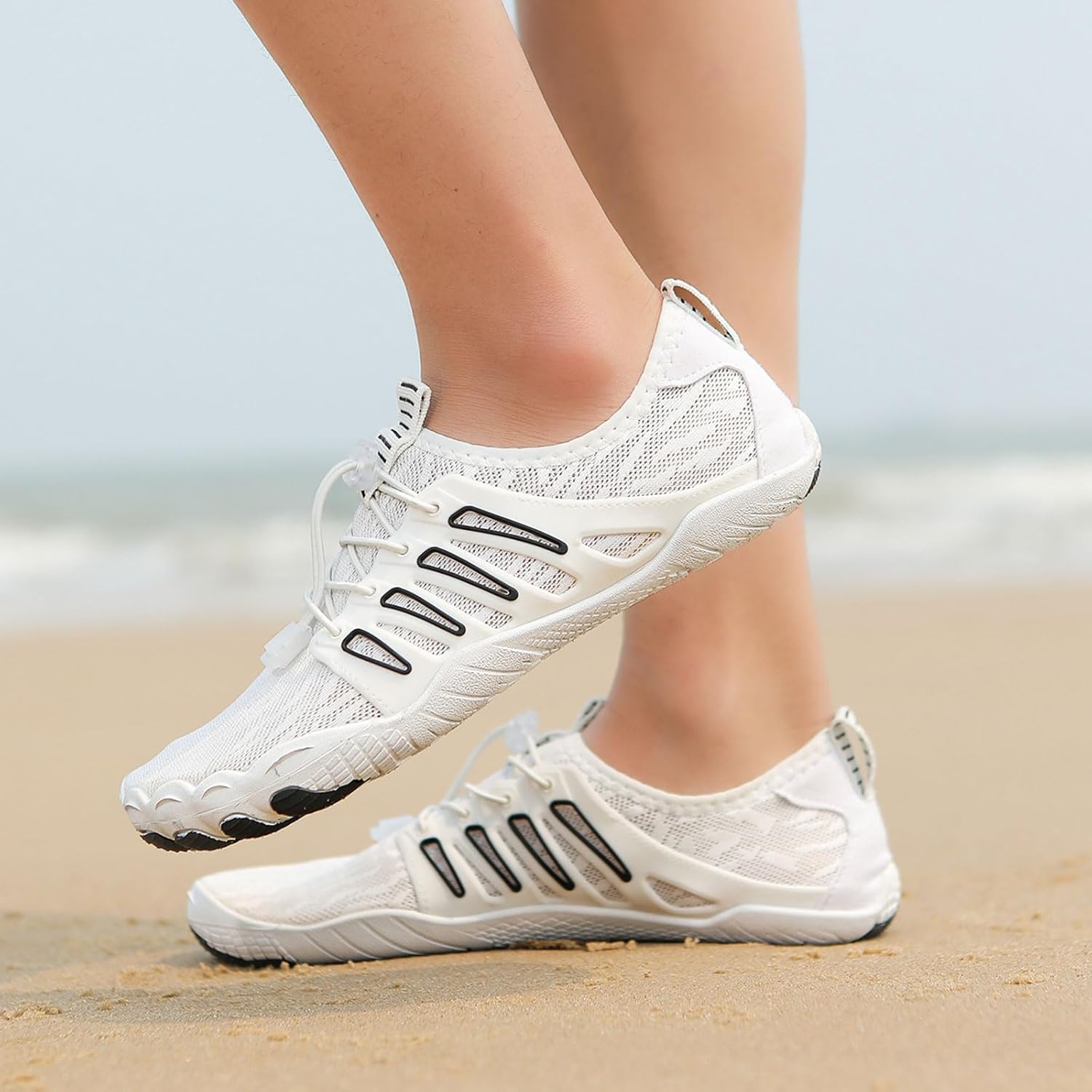 Горные ботинки Barefoot для женщин и мужчин, обувь минималистичная с широкой носовой частью, походные кроссовки, спортивные кроссовки для женщин Generic, белый — фото 3