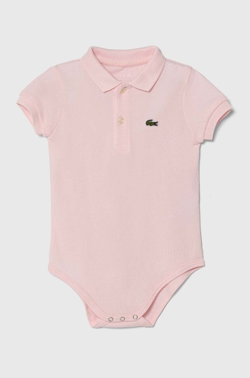

Хлопковое боди для новорожденных Lacoste, розовый