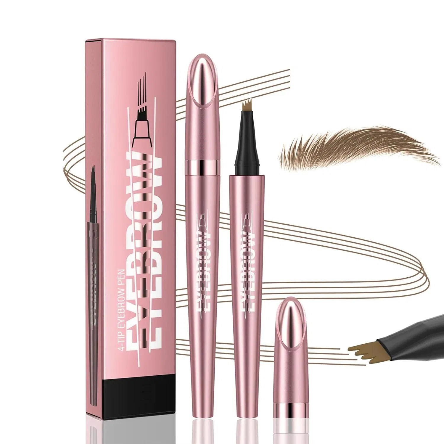 Водостойкий карандаш для бровей Microblading с 4 микро-наконечниками Comioke, 01# Light Brown