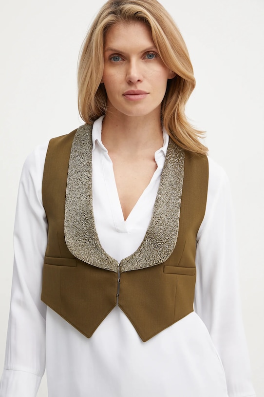 

Жилет с добавлением шерсти Weekend Max Mara, зеленый