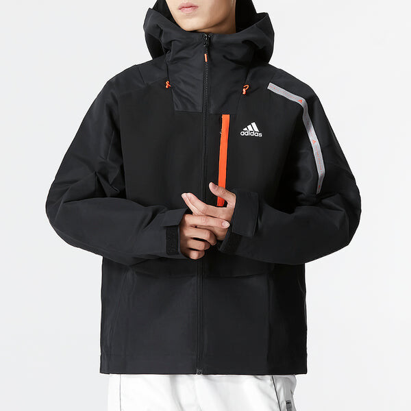 Куртка Men's adidas Th Protek Wvjkt Athleisure Casual Sports Solid Color Hooded Woven Jacket Black, черный — фото 3