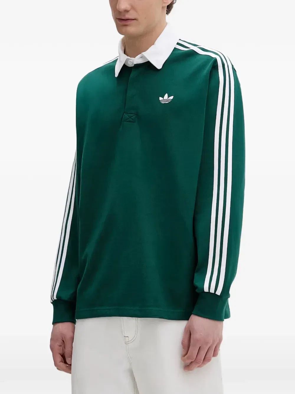 Поло с боковой полосой Adidas, зеленый