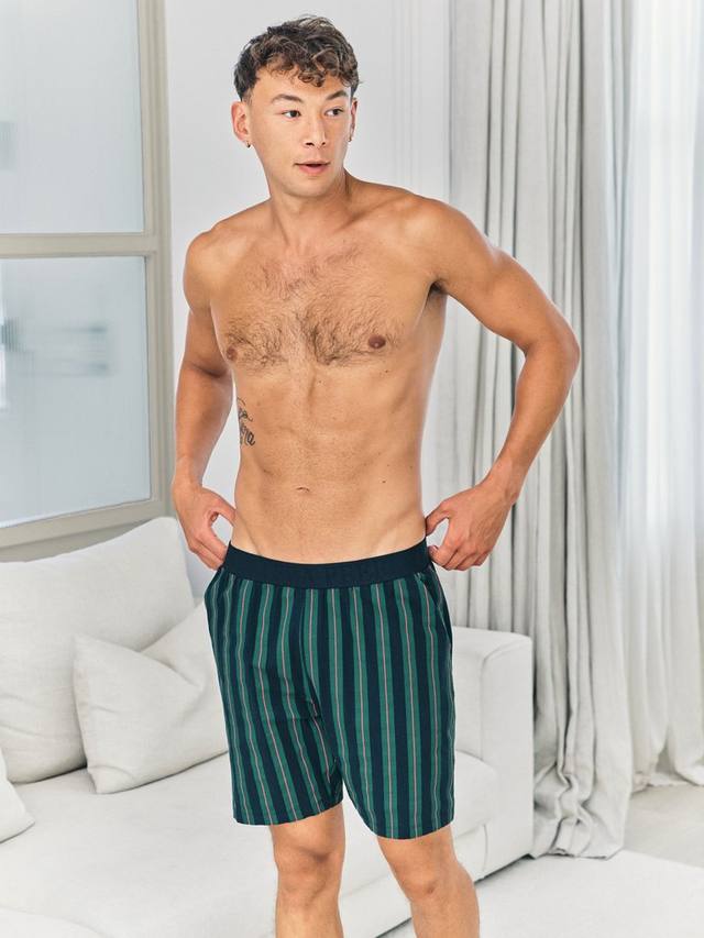 

Полосатые пижамные шорты из хлопковой смеси Chelsea Peers, Navy