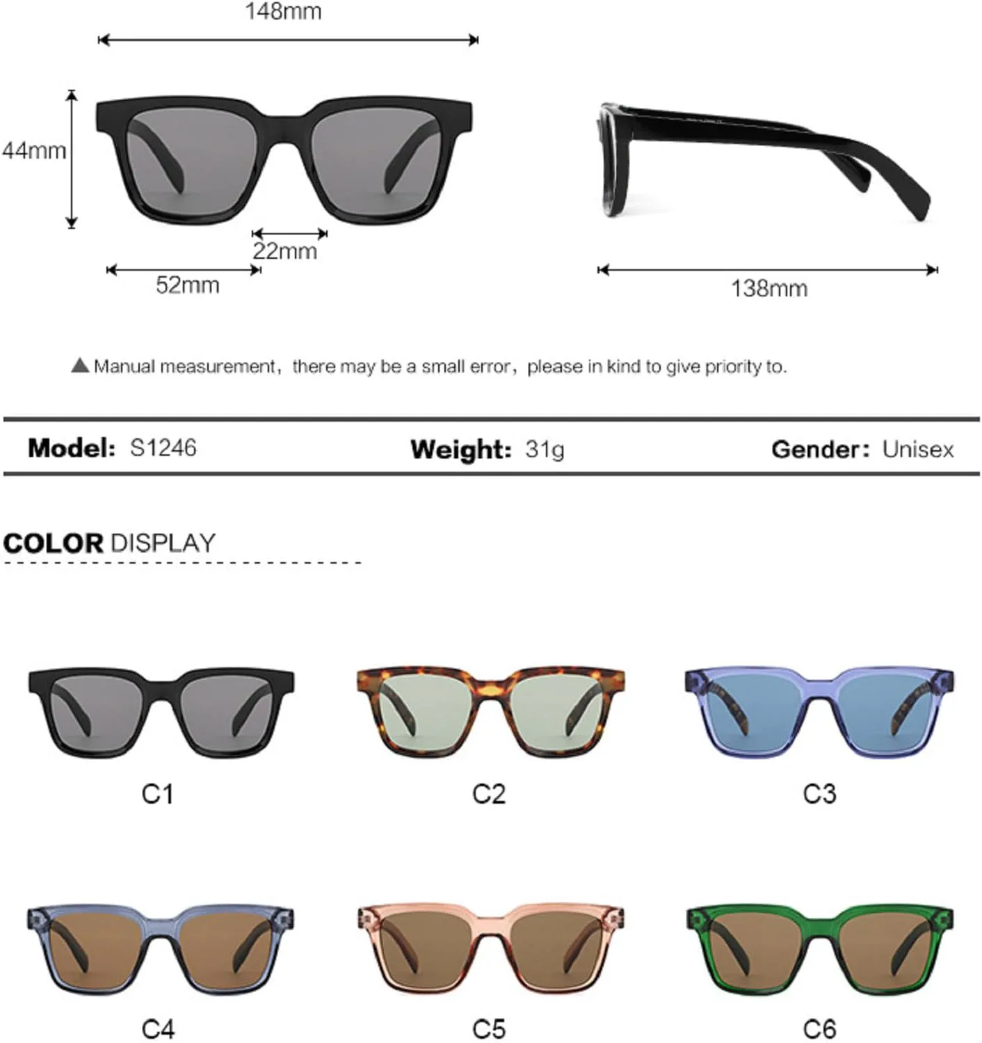 

Квадратные солнцезащитные очки для мужчин и женщин, модные винтажные очки большого размера, стильные классические очки с леопардовым принтом N45 mincl, Brown
