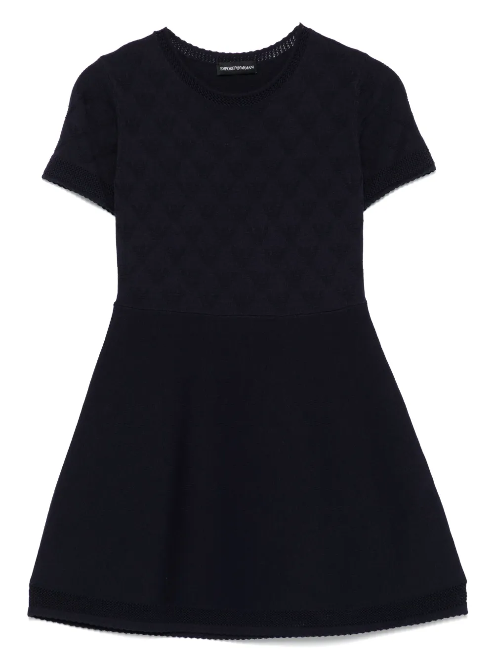 

Платье с жаккардовым логотипом Emporio Armani Kids, синий