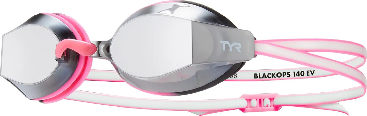 

Черные очки для плавания Black Ops 140 EV с зеркальными линзами - Женские TYR, Silver/Pink/White