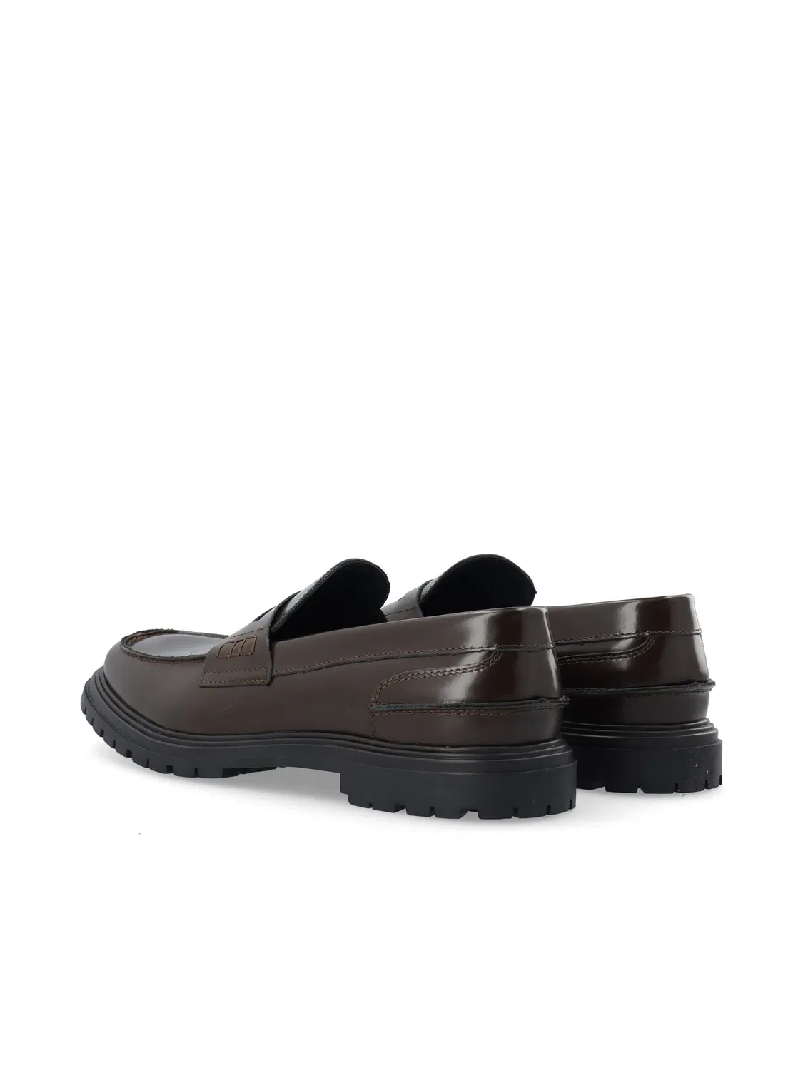 Мокасины Penny Loafer из кожи Bianco темно-коричневые — фото 4