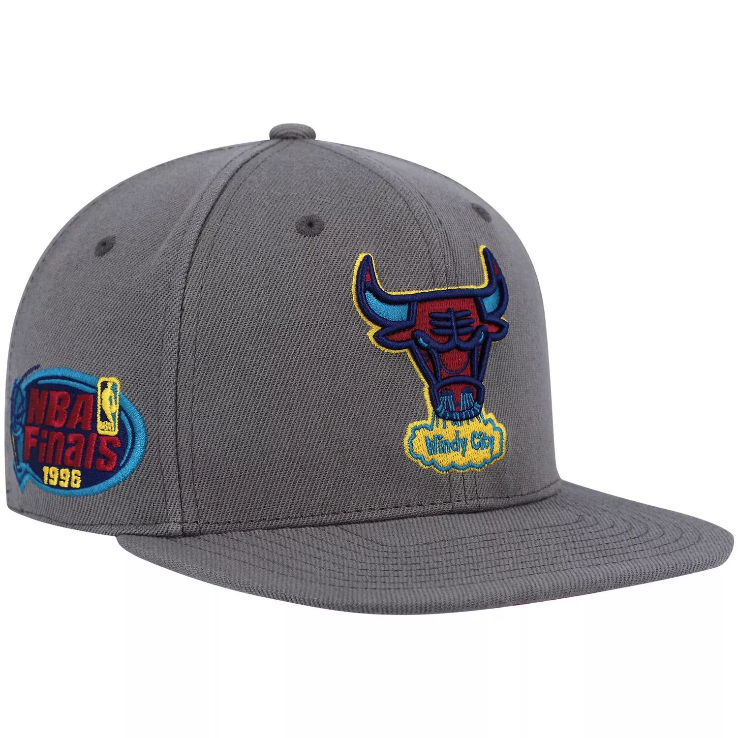 

Мужская угольная шляпа Mitchell & Ness Chicago Bulls Hardwood Classics 1996 NBA Finals Carbon Cabernet