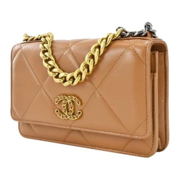 Сумка через плечо из козьей кожи CHANEL коричневая — фото 2