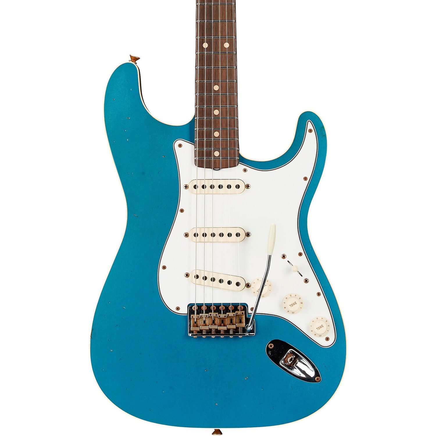 

Ограниченная серия Fender Custom Shop Stratocaster Journeyman Relic с двойным креплением, электрогитара Aged Lake Placid Blue