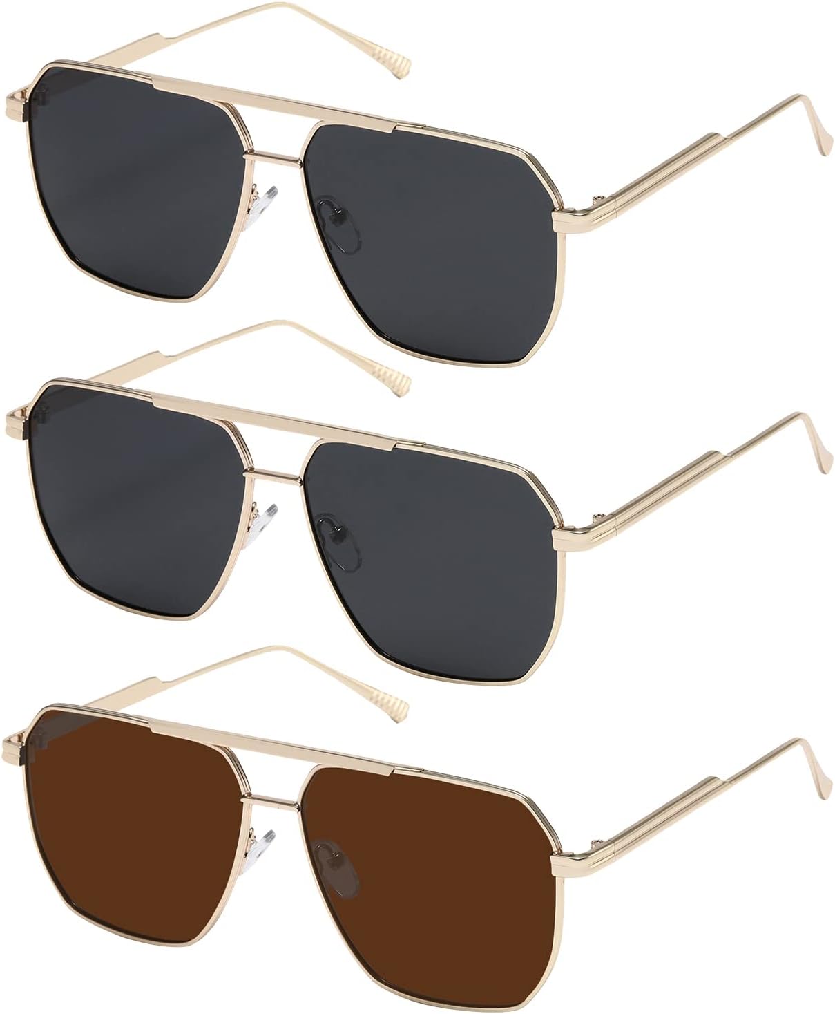 

Солнцезащитные очки MASDUN Retro Oversized Square Polarized для женщин и мужчин, винтажные, с защитой от УФ-излучения UV400, классические металлические, Gold / Black Grey+gold / Black Grey+gold/Tan