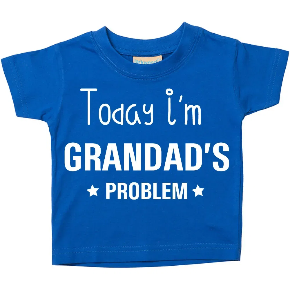 Футболка детская "Today I’m Grandad’s Problem" 60 Second Makeover, синий — фото 2