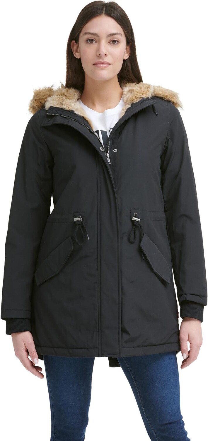 

Парка Levi's Arctic Cloth Parka with Hood, цвет Black/Black