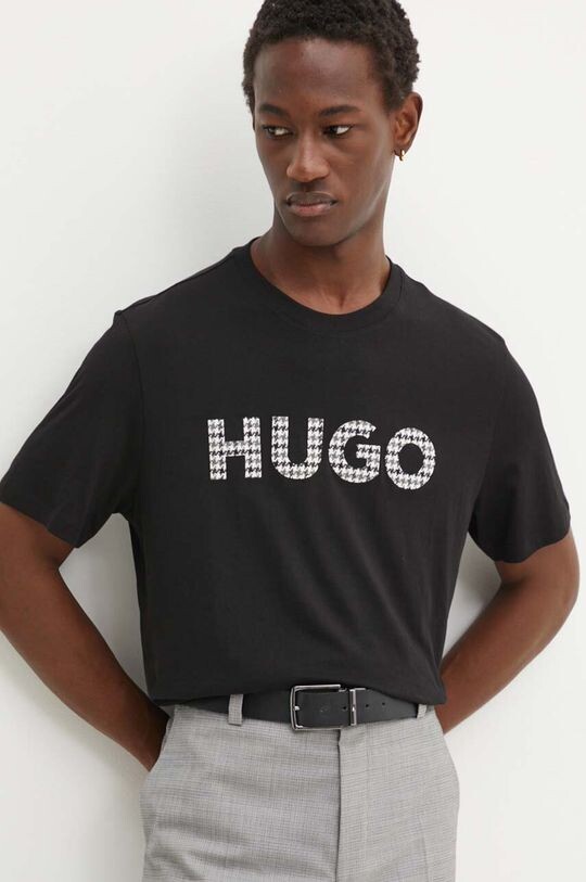 

Хлопковая футболка Hugo, черный