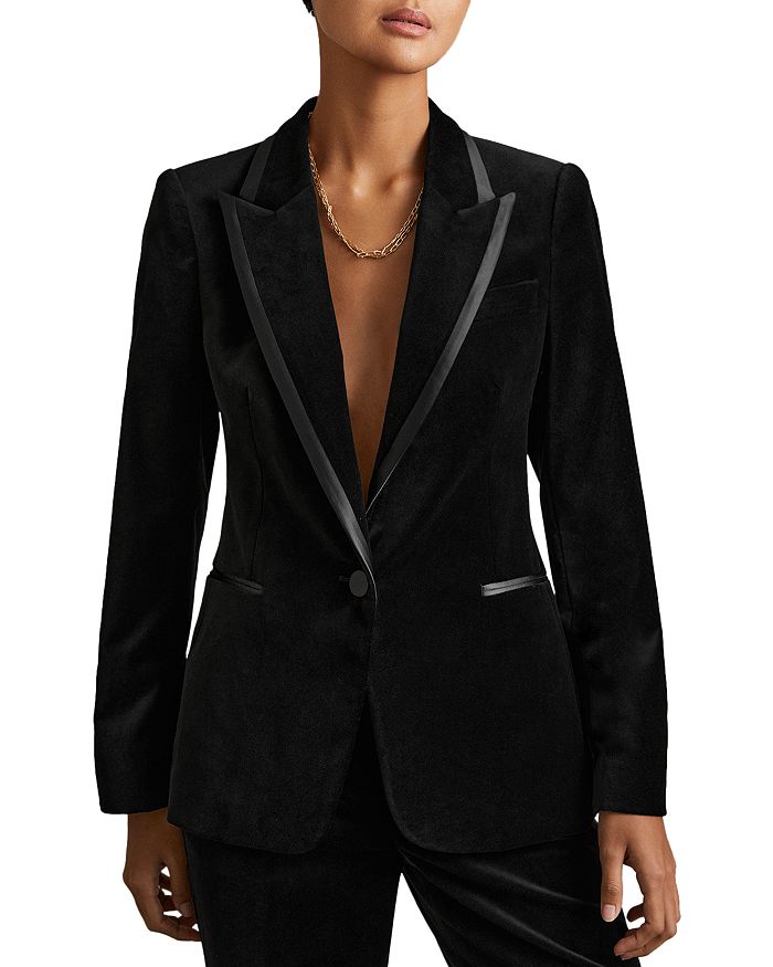 

Однобортный пиджак Parisa Velvet REISS, черный