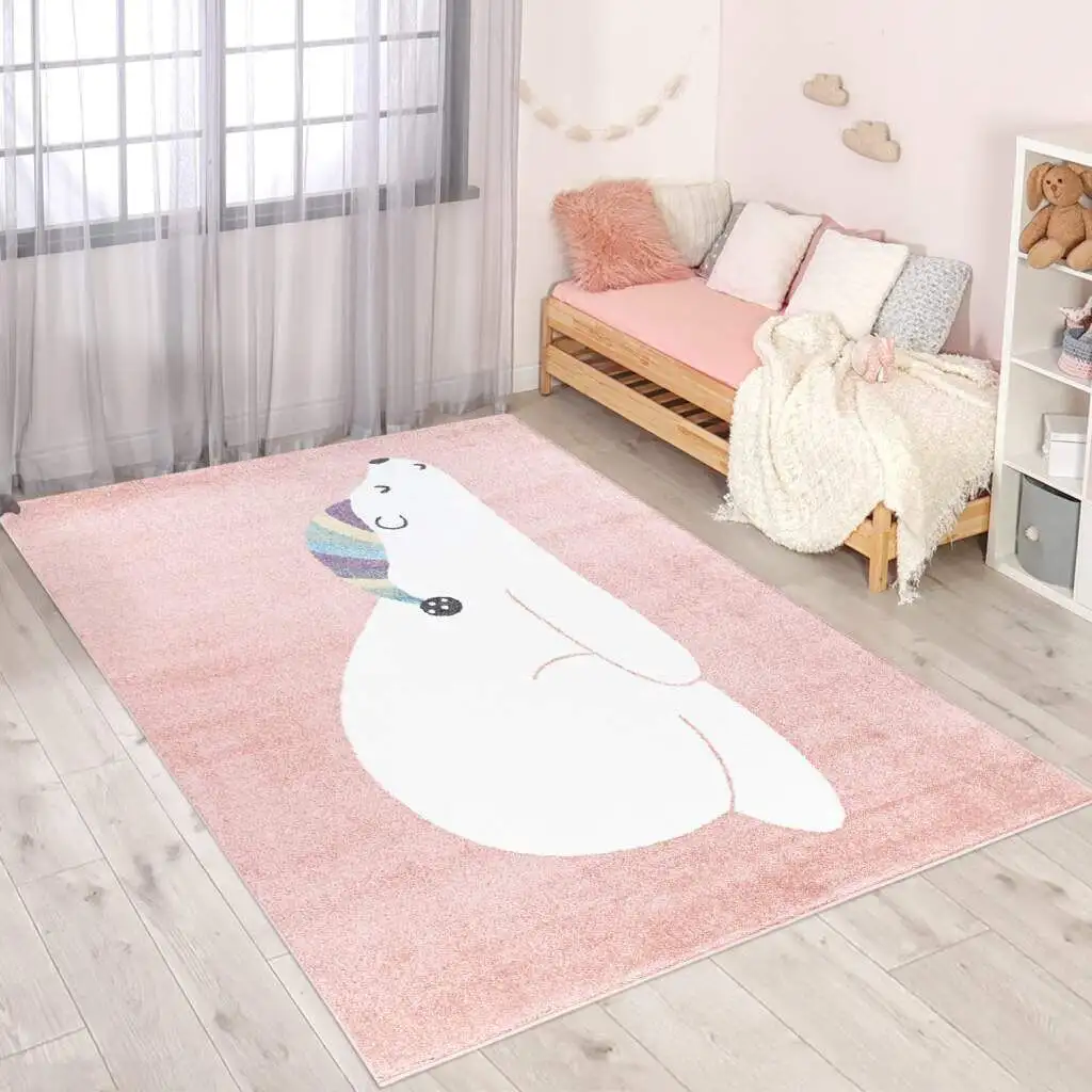 

Детский ковер Carpet City "ANIME 921", прямоугольный, современный ковер для детской комнаты с луной 80х150 см, розовый