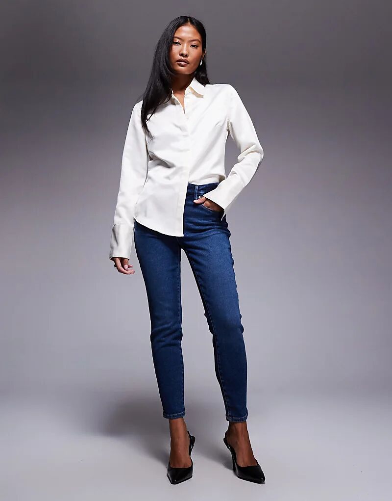 

Джинсы скинни Good American Petite, средне-синего цвета