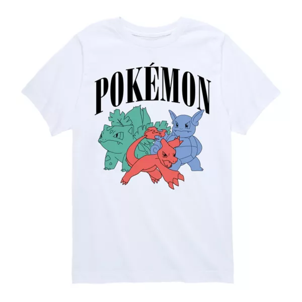 

Футболка для мальчиков 8-20 лет с принтом покемонов Charmeleon, Ivysaur и Wartortle Licensed Character, белый