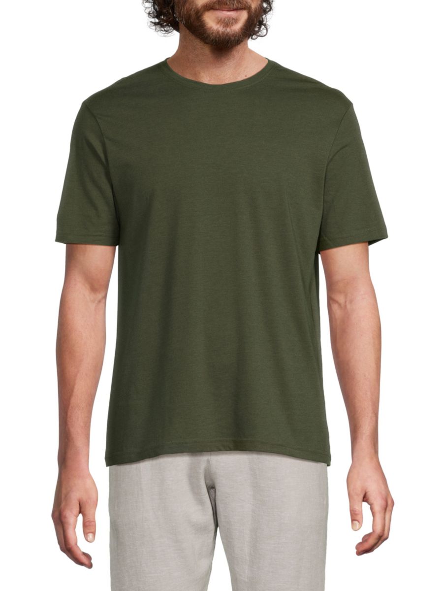 

Футболка Triblend с короткими рукавами и круглым вырезом Saks Fifth Avenue, цвет Deep Olive