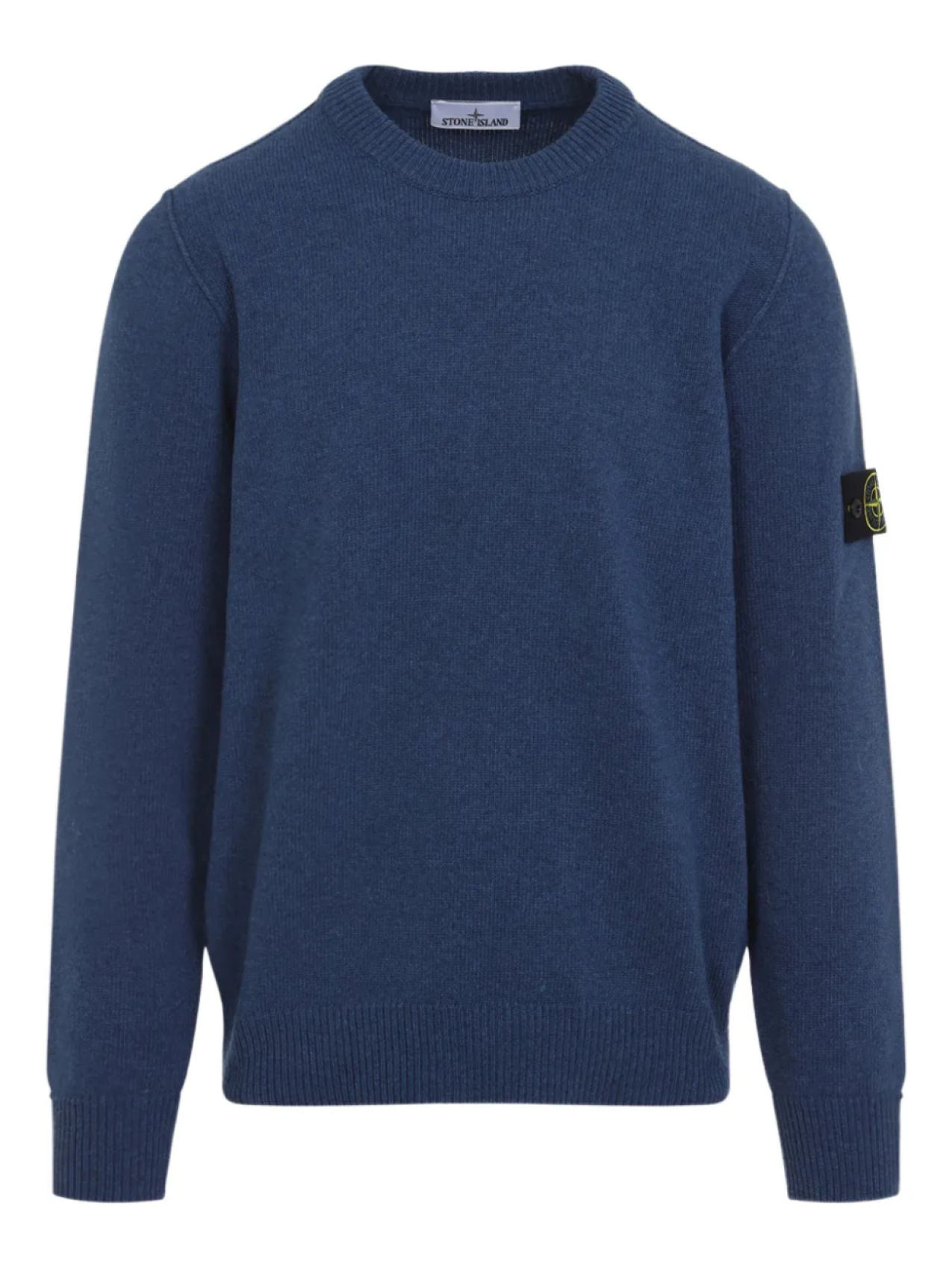

Свитер с круглым вырезом и нашивкой-логотипом Stone Island, синий