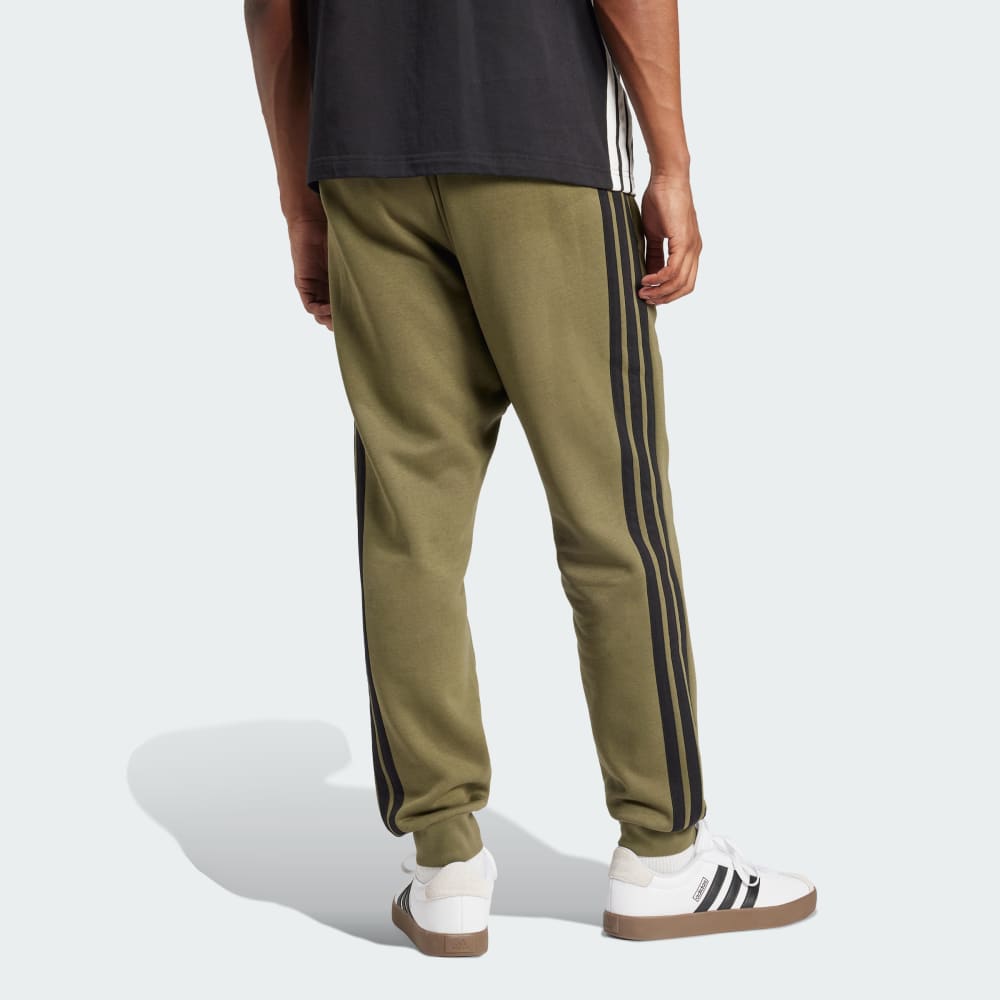 Спортивные брюки Adidas Essentials 3-Stripes Fleece Pants, цвет Olive Strata/Black — фото 2