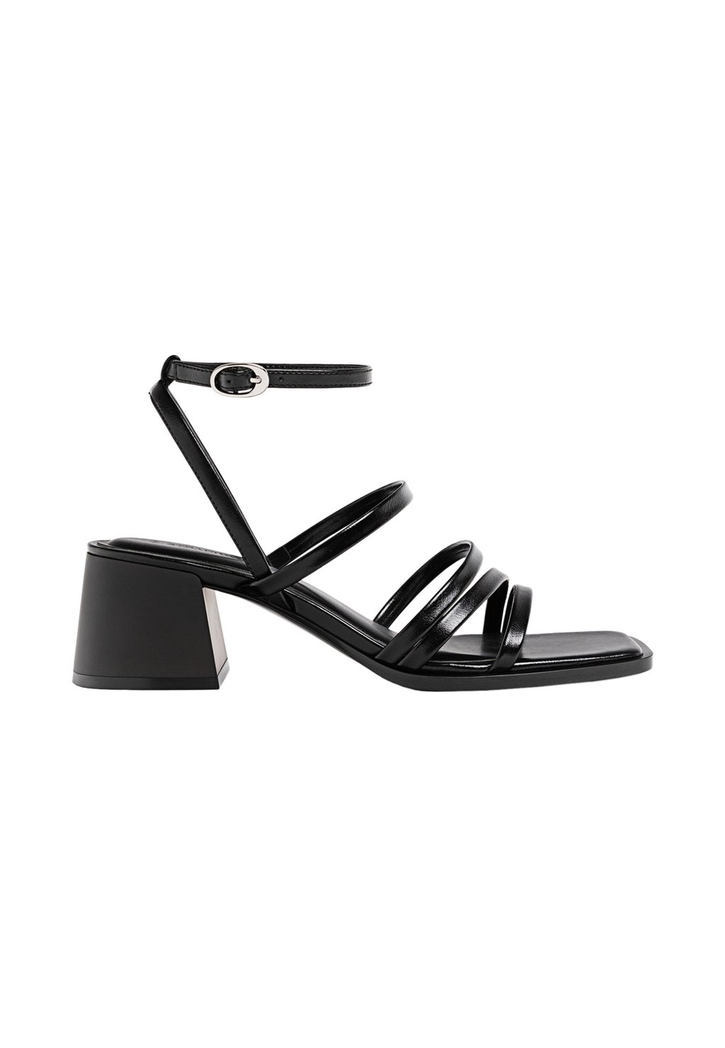 Сандалии STRAPPY BLOCK HEEL Stradivarius, черный