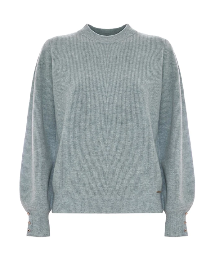 

Зеленый шерстяной свитер с рукавами-епископскими. Kocca, зеленый