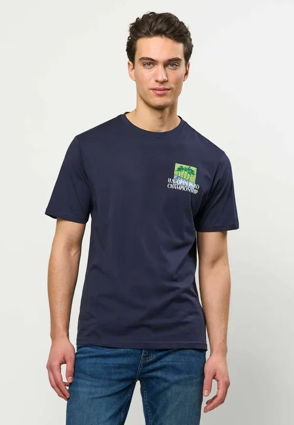 Футболка с принтом Umdalha U.S. Polo Assn., темно-сапфировый — фото 3