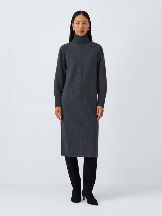 

Толстовка-платье миди с воротником-водолазкой John Lewis, Dark Grey