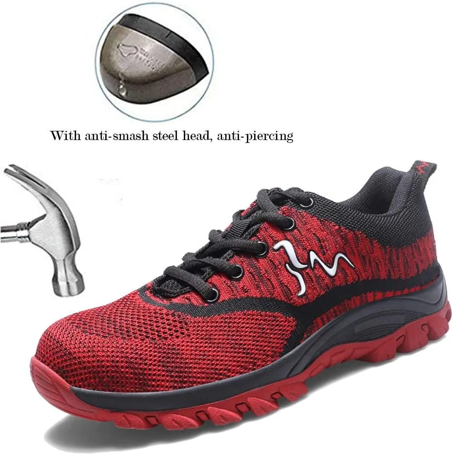 Кроссовки Morbuy Stahlkappe Arbeitsschuhe Herren, Atmungsaktiv Sicherheitsschuhe Leicht Damen Sportlich Schuhe Trekking Mesh Schutzschuhe Gummi, синий — фото 4