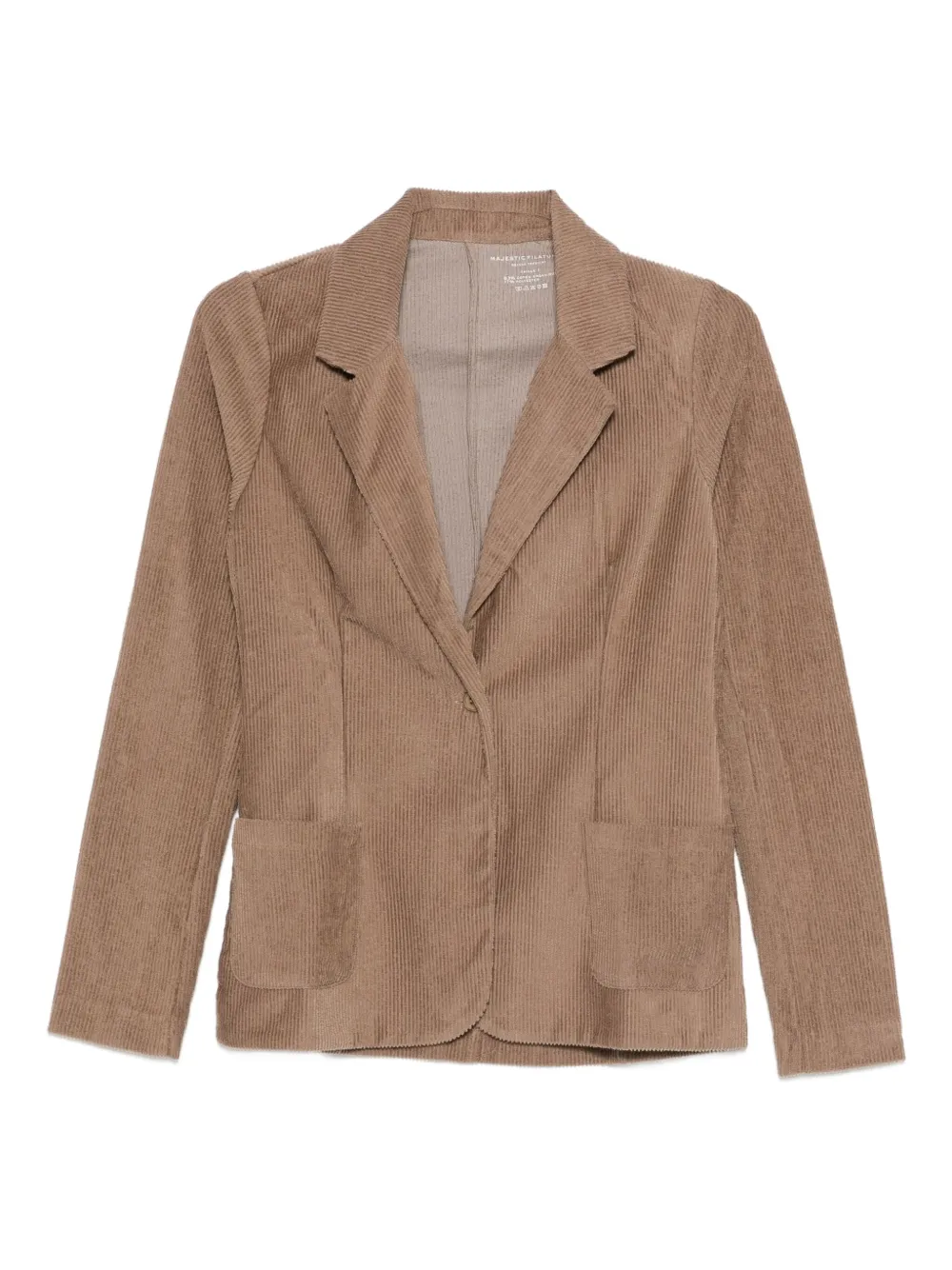 

Блейзер с накладными карманами на пуговицах Majestic Filatures, коричневый