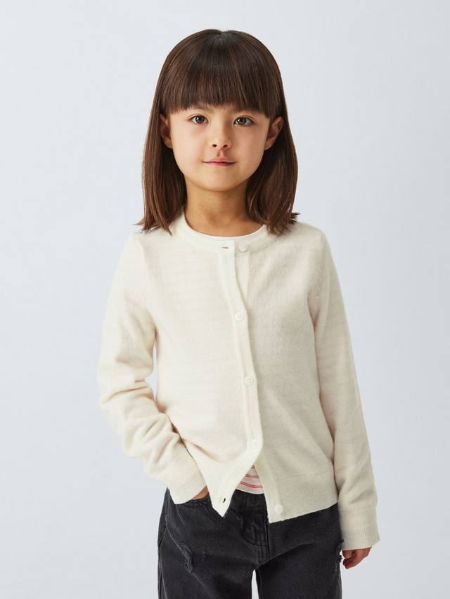 

Детский кардиган с круглым вырезом John Lewis, White