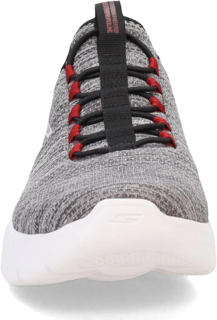 Мужские спортивные кроссовки Skechers Gowalk Flex с воздушной подушкой без шнурков, 2-White Black 2 — фото 4