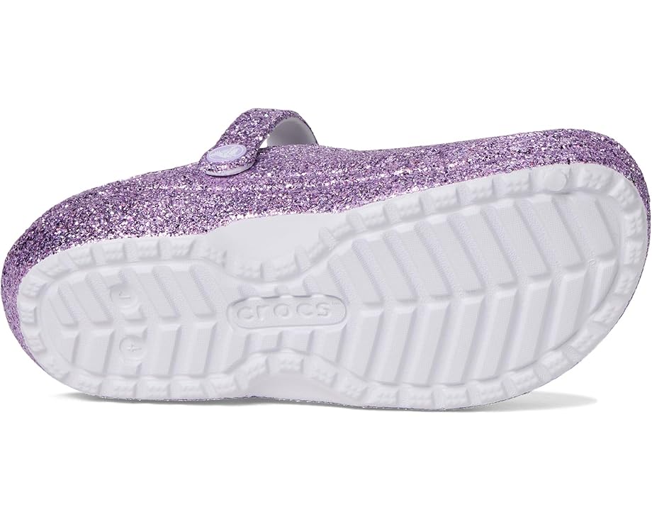 Детские клоги Crocs Classic Lined Glitter (маленькие дети/дети постарше) Crocs Kids, Purple Moon — фото 3