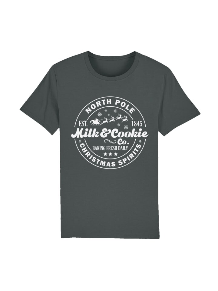 

Футболка F4NT4STIC T-Shirt Milk and Cookie Bakery Retro Weihnachten, антрацит