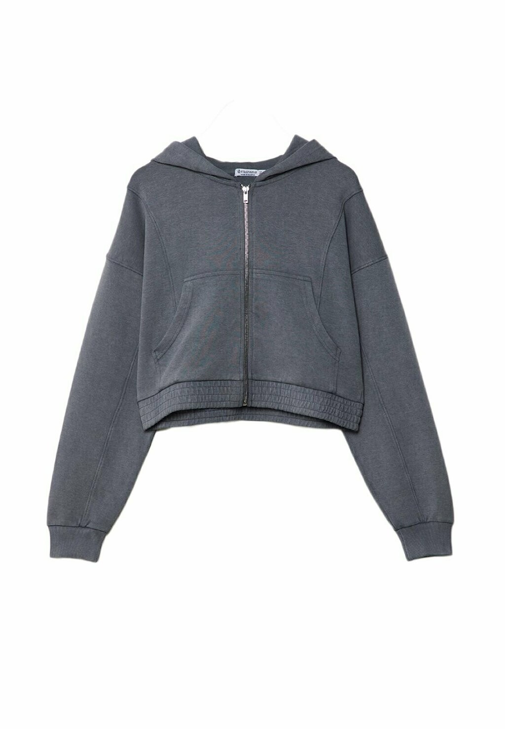 

Толстовка на молнии WITH POCKETS Stradivarius, темно-серый