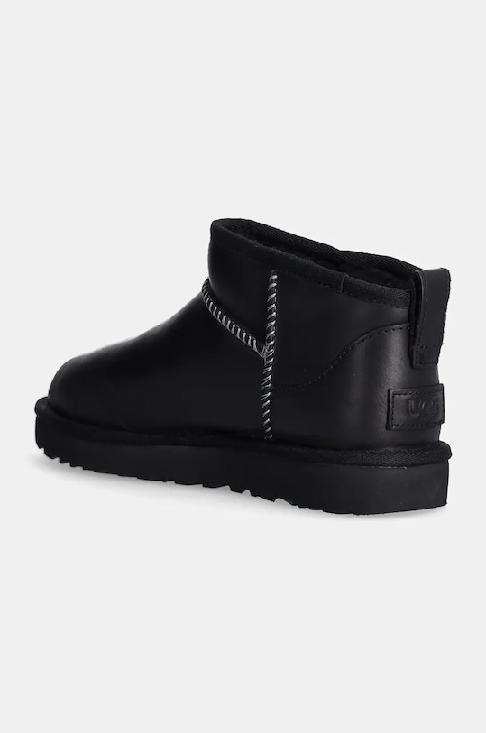 Угги зимние кожаные UGG Classic Ultra Mini Lthr Regen, черный — фото 3