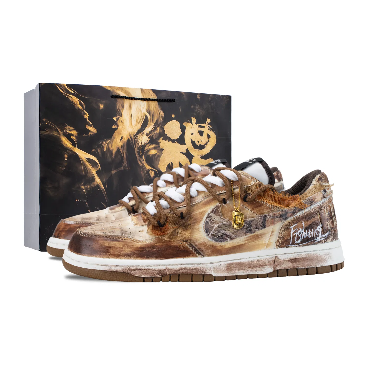 Скетбординг-кеды Nike Big Caramel Black Gold Shopping Bag