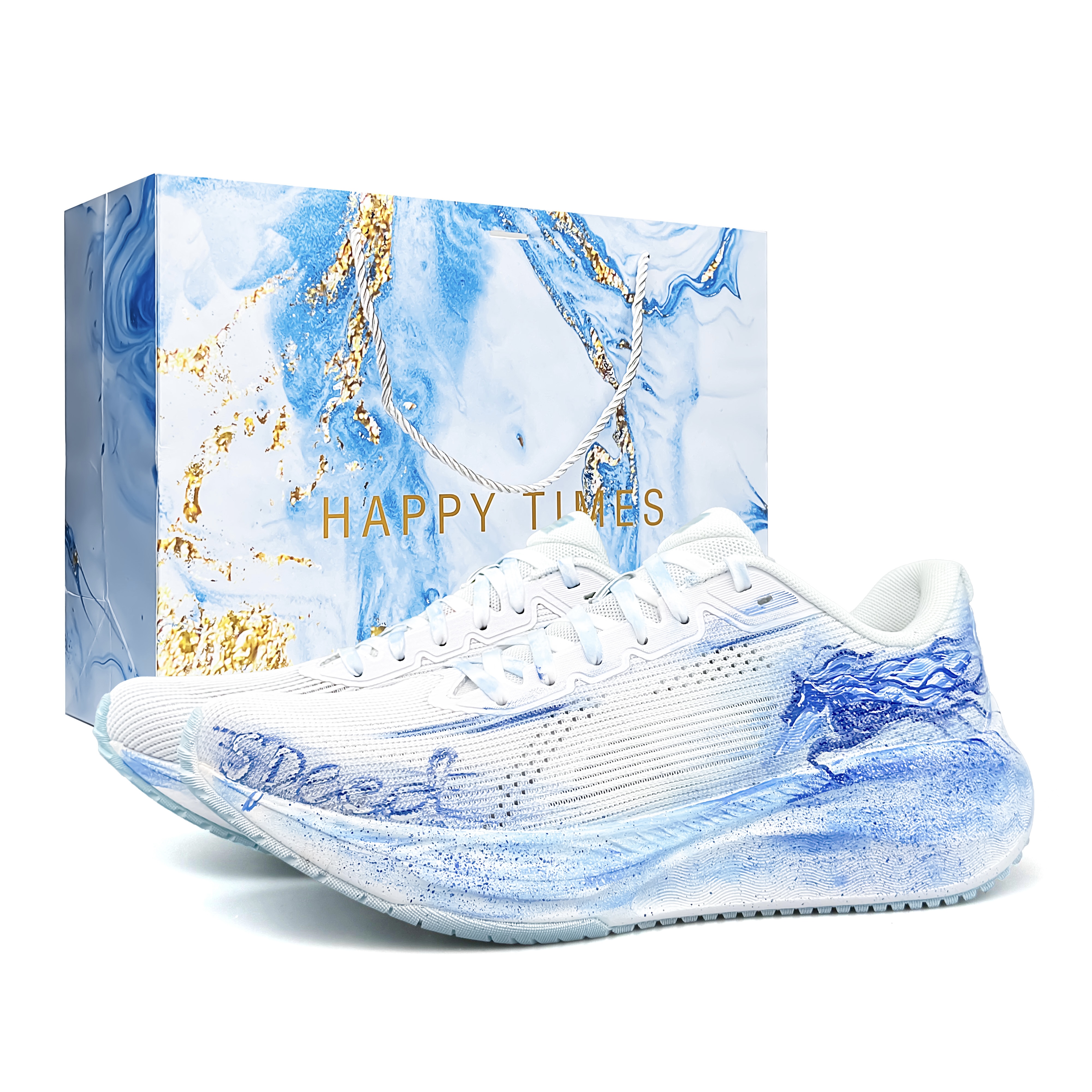 

Li-Ning Wuyue кроссовки с амортизацией, защитой от истирания, низкие, для повседневной носки, фитнеса, тестов и поездок по городу, белый синий (синий special shopping bag)