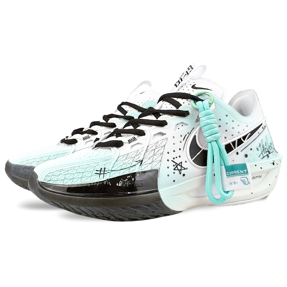 Nike Air Zoom G.T. Cut 3 Износостойкие противоскользящие низкие баскетбольные кроссовки Unisex Белый Зеленый — фото 3