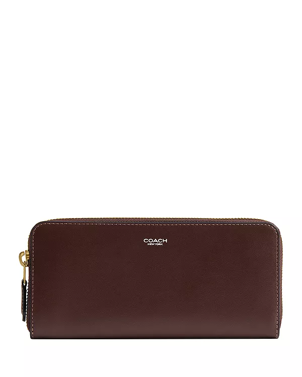 

Тонкий кожаный кошелек-гармошка на молнии "Нью-Йорк" Coach, коричневый