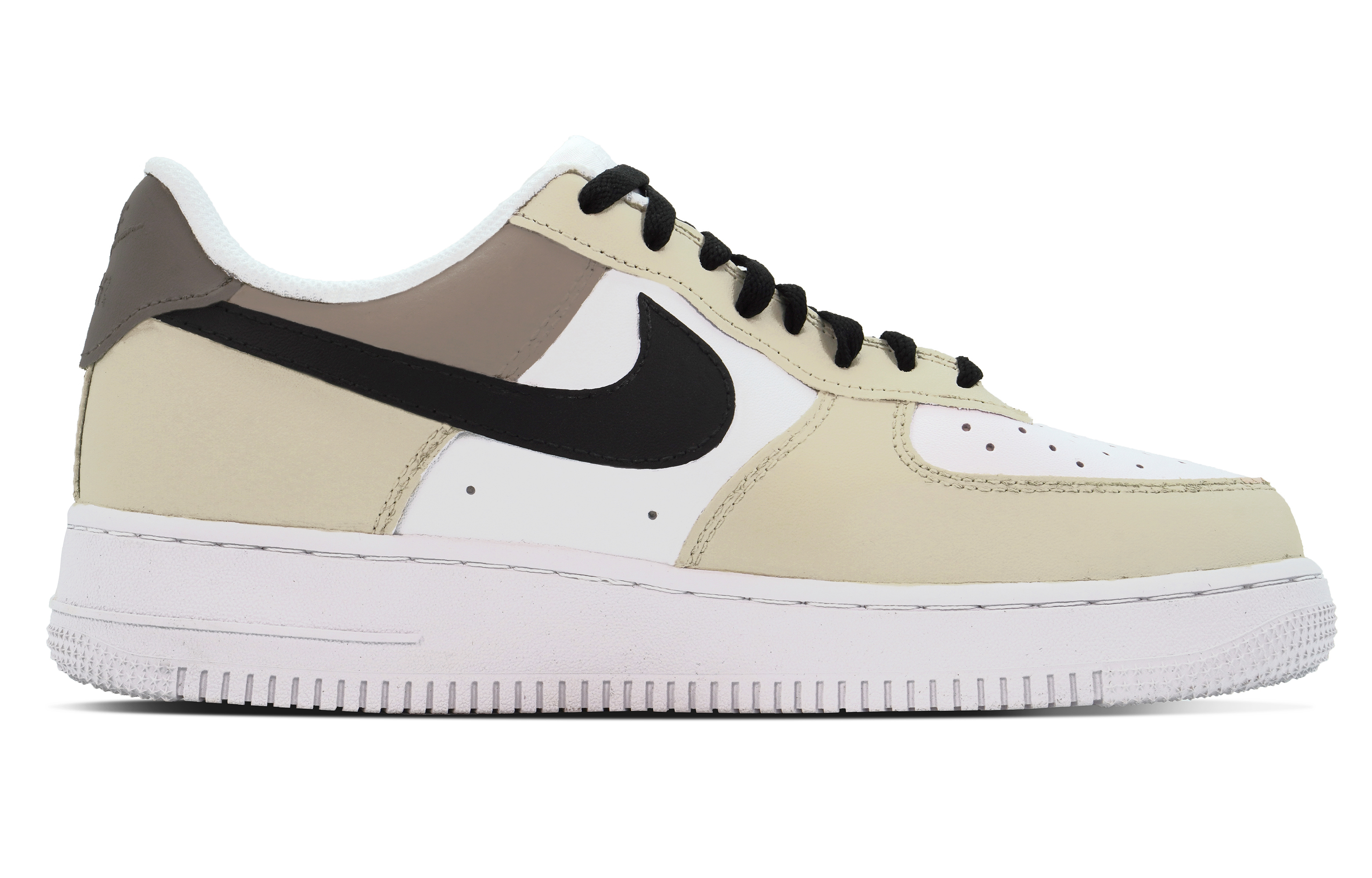 

Кроссовки Nike Air Force 1 Skateboarding Shoes Men Low-top Beige/white/black, цвет Off-white