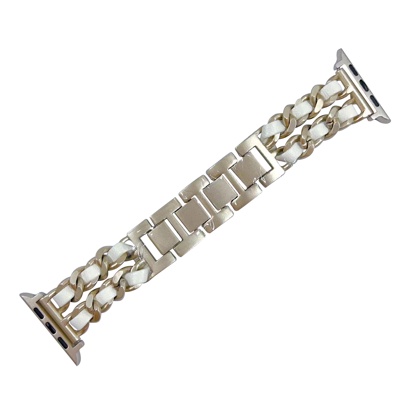 

Wepro Часы Strap Apple Compatibility Metal 49mm, Starlight + white skin