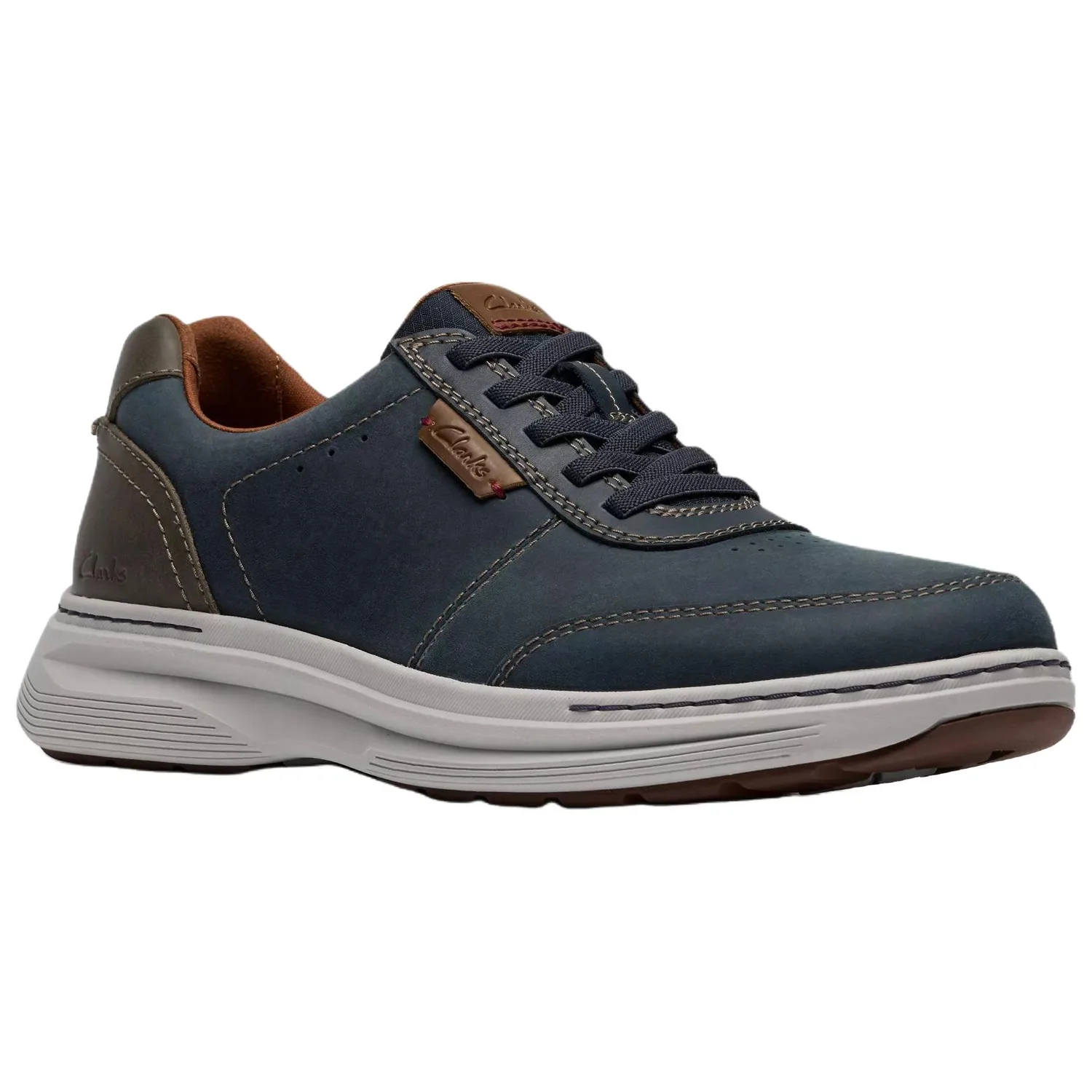 Clarks Кожаные повседневные туфли Craftwell Lace мужские Marine Blue — фото 3