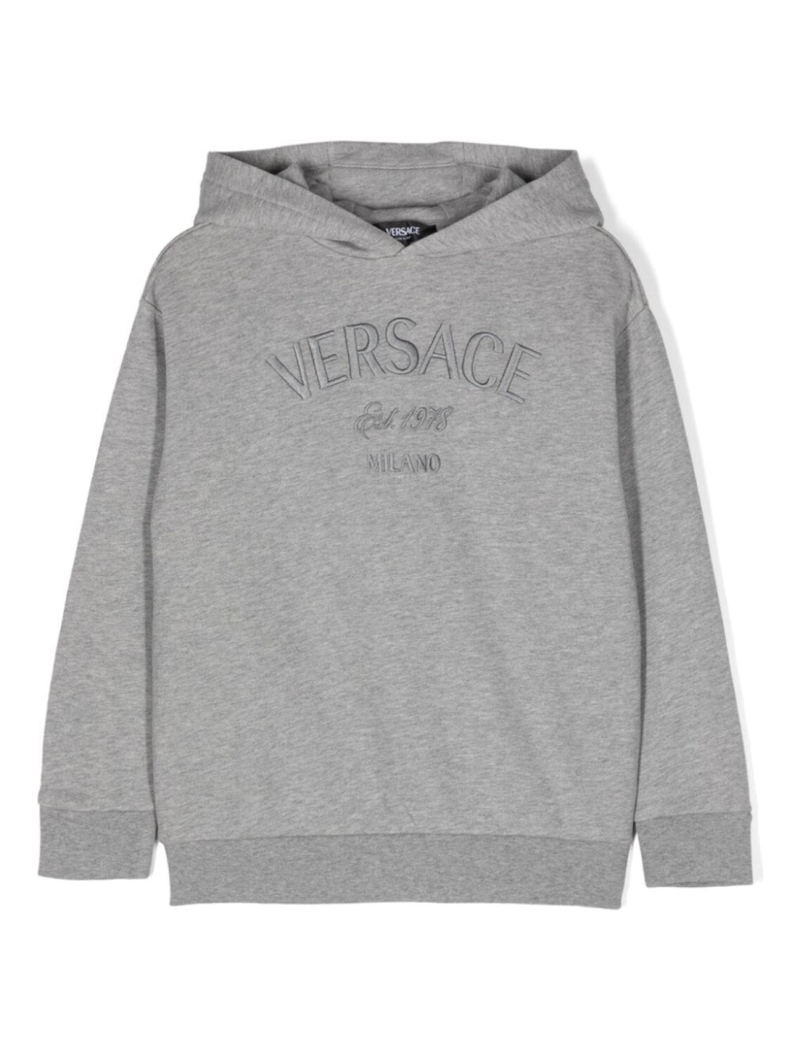 

Versace Kids худи с вышитым логотипом, серый
